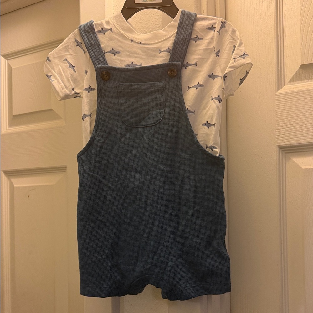 Carter's Blue and White Bodysuit with Shark Print